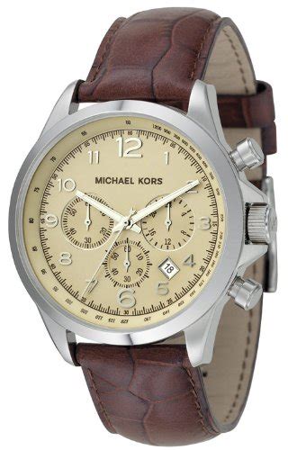 michael kors mens mk8115 leather chronograph watch